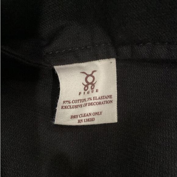 Figue Catalina Dress In Black Corduroy Floral Print Tassels Size XS - Picture 15 of 15